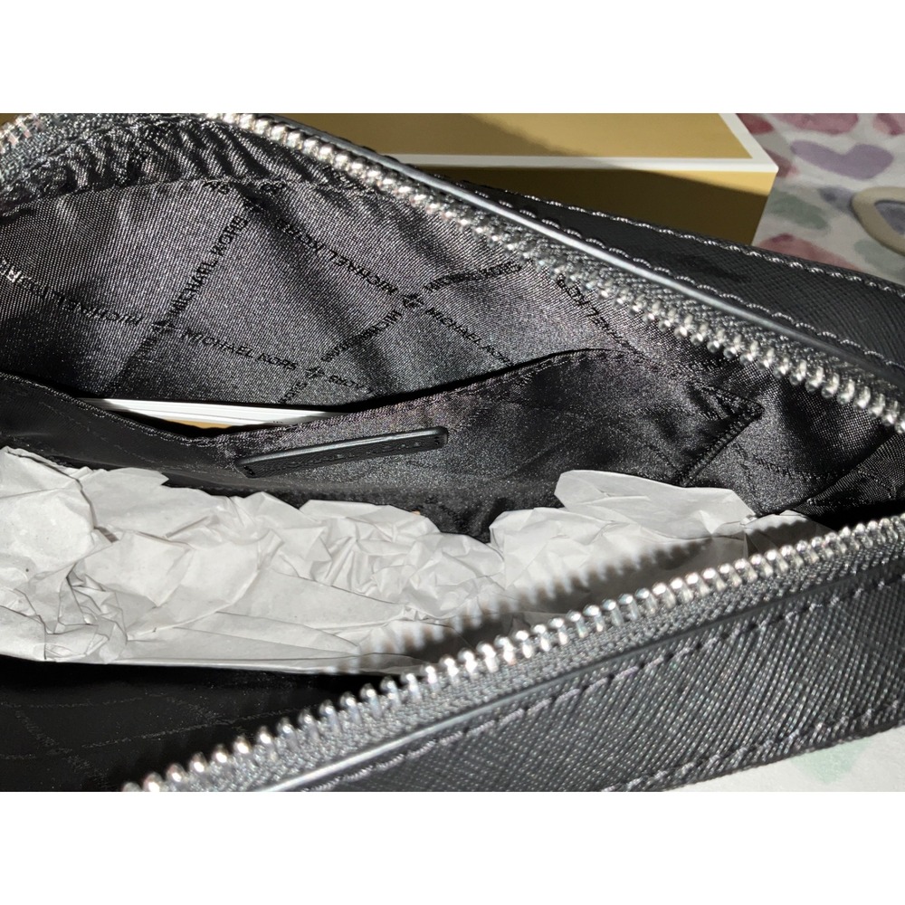 Michael Kors Signature Logo Camera Bag Black Rose silver Hardware - Picture 3 of 6